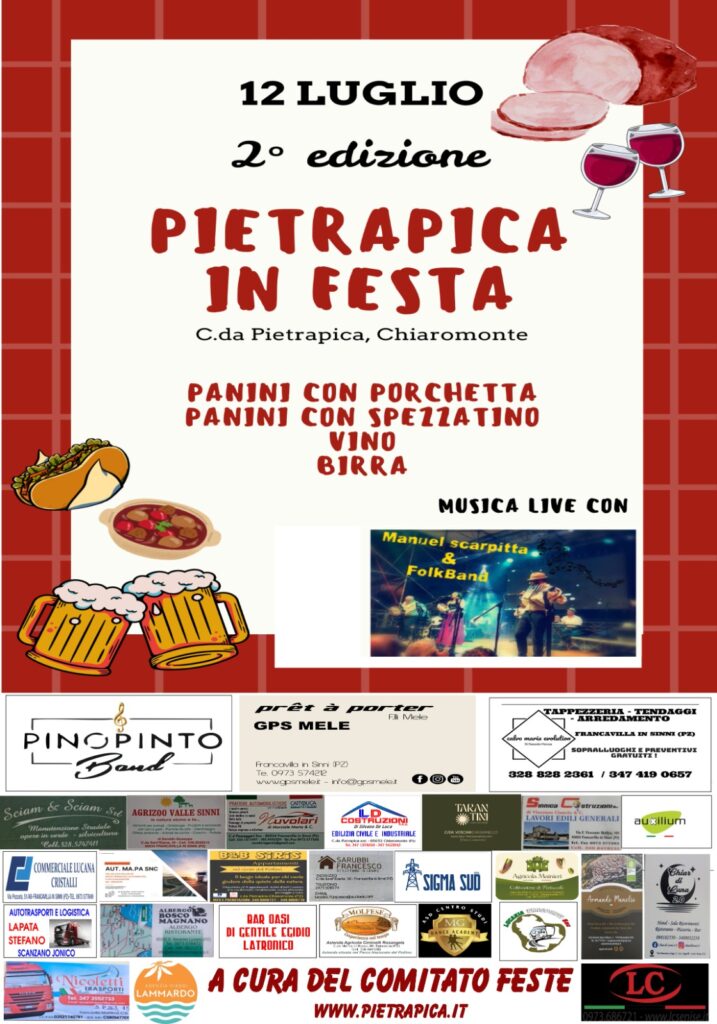 Seconda edizione pietrapica in festa, 12 luglio 2025